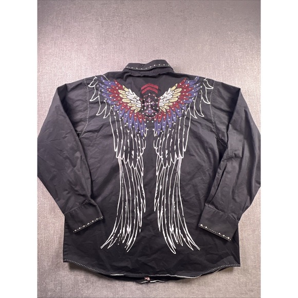 Hama Other - Vintage Hama Shirt Men's XL Embroidered Studded Jeweled Rhinestone Black Y2K